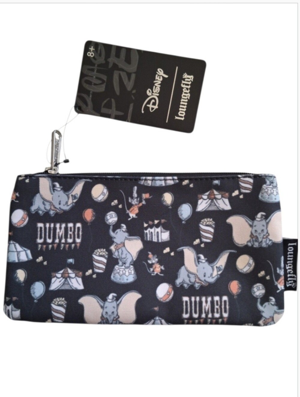 Loungefly Disney Dumbo Circus Big Top AOP Gray Nylon Pouch